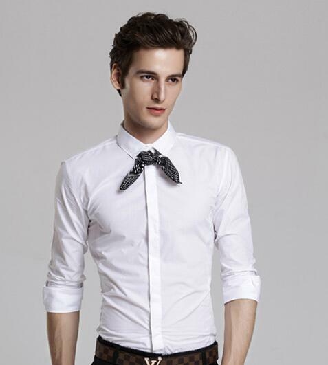 Marca de moda camisas de negócios masculinas de manga comprida topos de verão camisas casuais 8 cores 6356