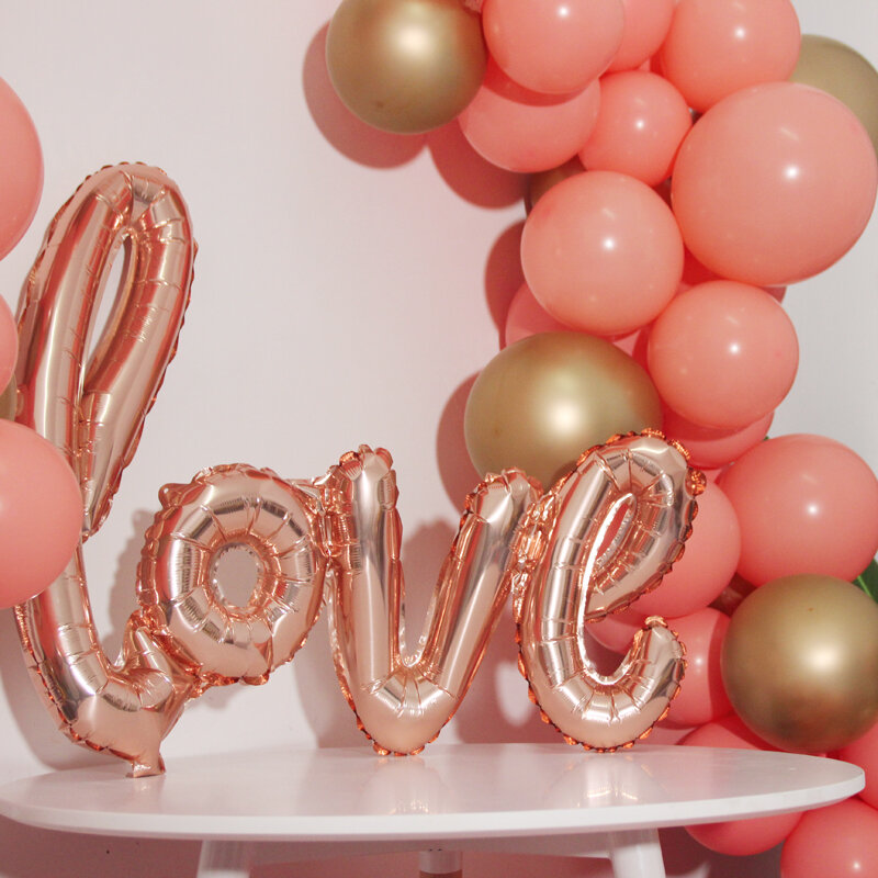 20 sztuk 10 cal brzoskwinia Coral dekoracje ślubne balony Garland różowe złoto miłość balon foliowy kulki urodziny Party zaręczyny wystrój