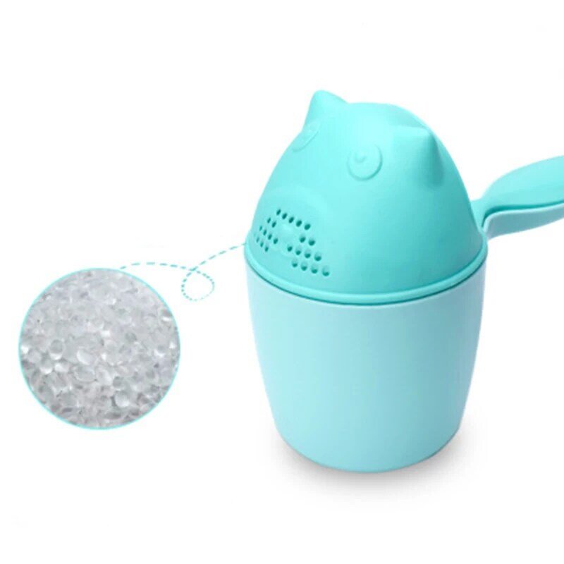 ideacherry Baby Cartoon Bear Bathing Cup Newborn Kid Shower Shampoo Cup Bailer Baby Shower Water Spoon Bath Wash Cup for 4 Color