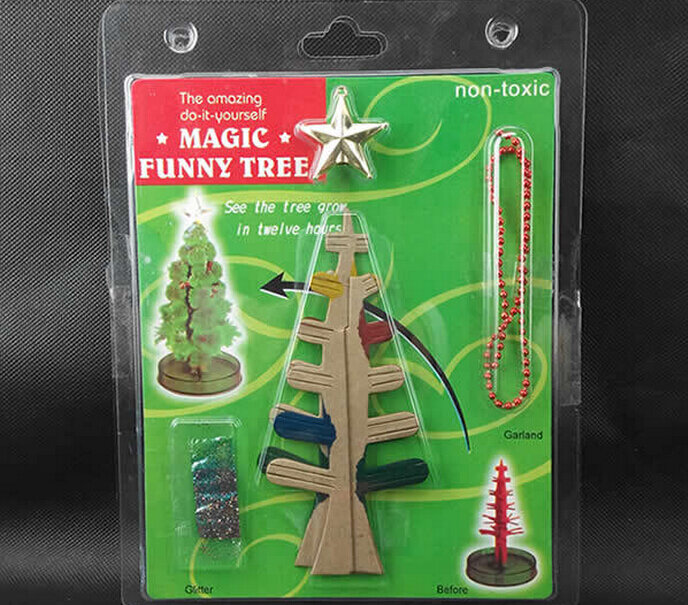 2019 17x10cm diy cor visual magia cristal crescente árvore de papel mágico crescer árvores de natal wunderbaum ciência brinquedos para crianças