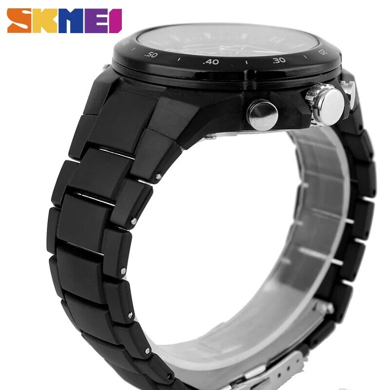 SKMEI mode hommes montre de sport 5Bar étanche conçu en cours d'exécution montre-bracelet extérieure Double horloge réveil Relogio Masculi