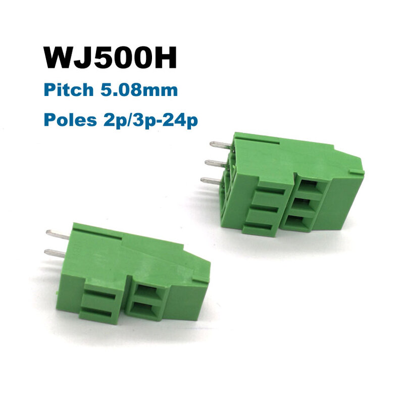 5/10Pcs Pitch 5.08มม.PCB เชื่อมต่อตรง2P 3P WJ500H ลวดตัวเชื่อมต่อ Morsettiera 300V 20A 2.5mm2