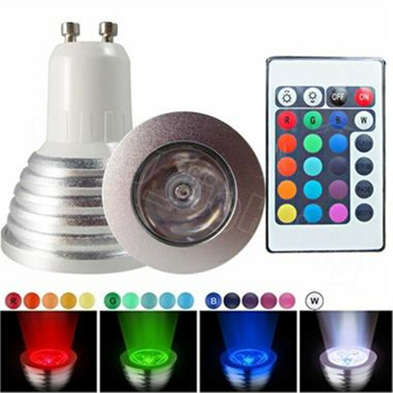 Remote Control RGB LED Spot Light 3W E27 RGB LED Bulb Lamp AC85-265V or DC12V LED Ampoule 600pcs/lot DHL Free Shipping