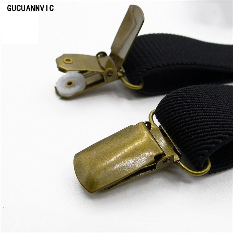 Bretelle da uomo Vintage 4 clip Y-back 2.5cm di larghezza bretelle da uomo Casual pantaloni elastici regolabili bretelle accessori regalo