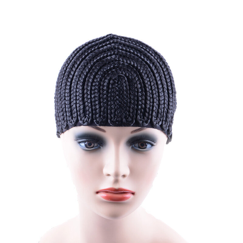 1PC cappellino in mais di colore nero con elastico per intrecciare i cappucci della parrucca a treccia all'uncinetto per realizzare parrucche tessitura treccia Cap parrucca Net