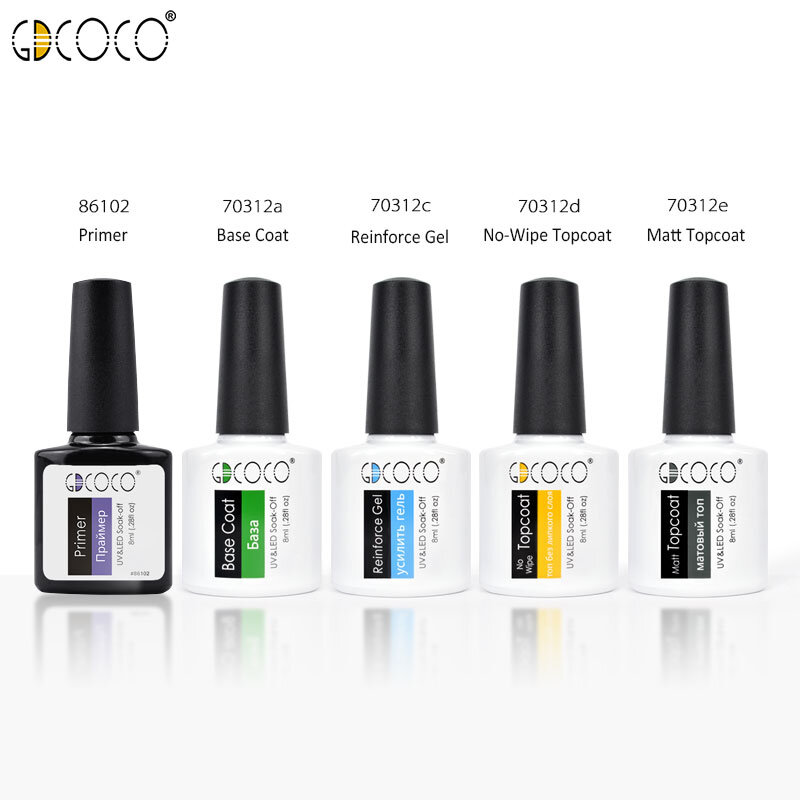 GDCOCO Gel de esmalte de uñas 50 colores remojo led uv gel barniz para arte de uñas diseño canni de manicura consejos color gel laca