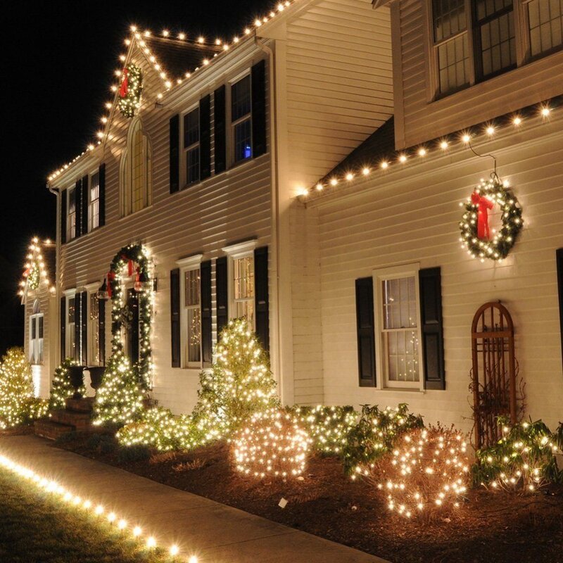 Guirnalda de luces LED con estrellas de hadas, luces de cuerda decorativas de temporada, para vacaciones de Navidad, bodas, fiestas, jardín, 20M, 66 pies