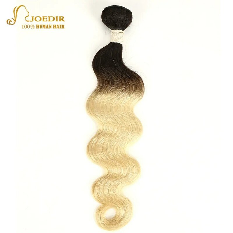 Окрашенные бразильские волнистые человеческие волосы Joedir T1B 613, пупряди светлых волос с эффектом омбре