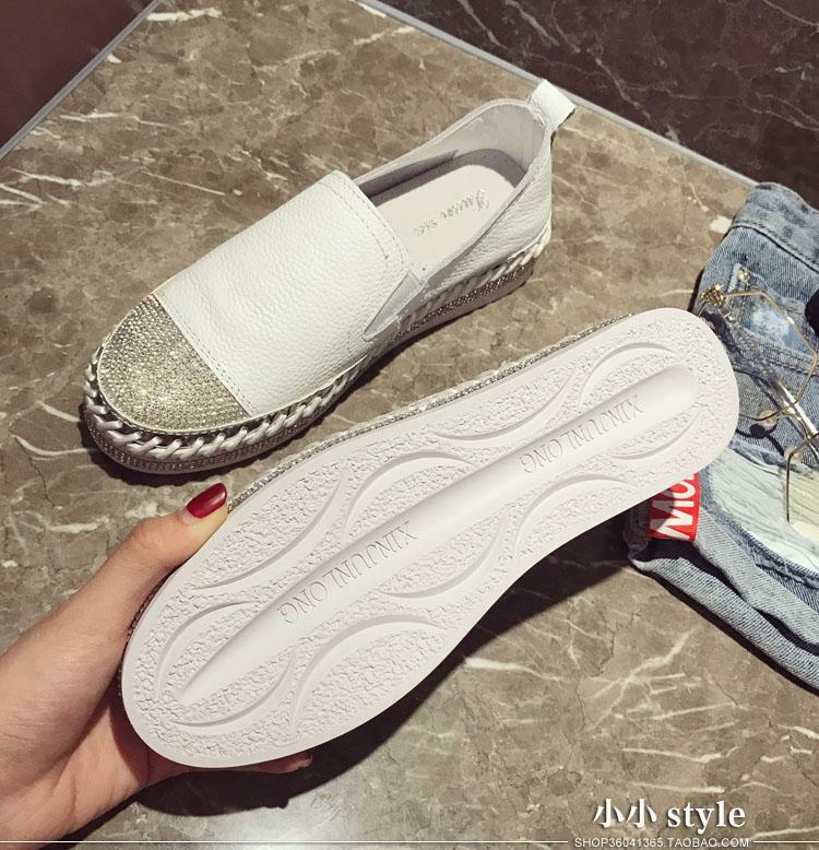 2020 Famous brand European patchwork Espadrilles Shoes Woman genuine leather creepers flats ladies loafers white leather loafers