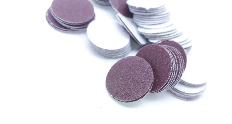 New 100Pcs 1" Flocking Sandpaper disc 25mm Sanding Disc with M6 Hook and Loop Sanding Pad