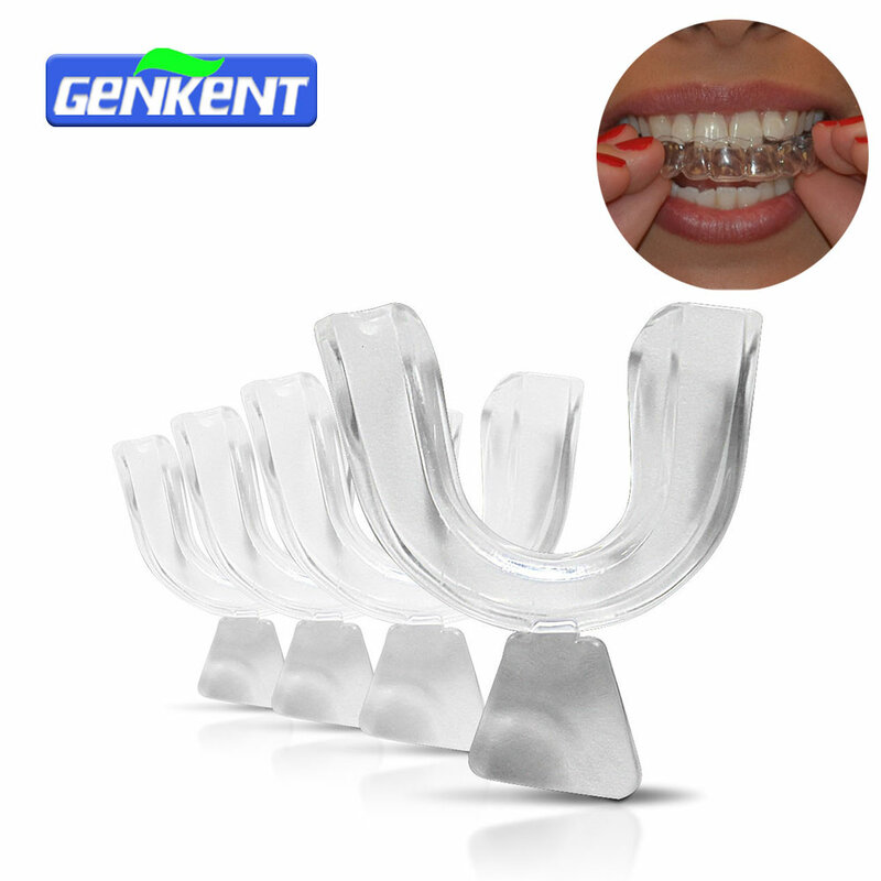 Protetor bucal e dental genkenty, protetor bucal para clareamento dos dentes, higiene e branqueador, 2 pares