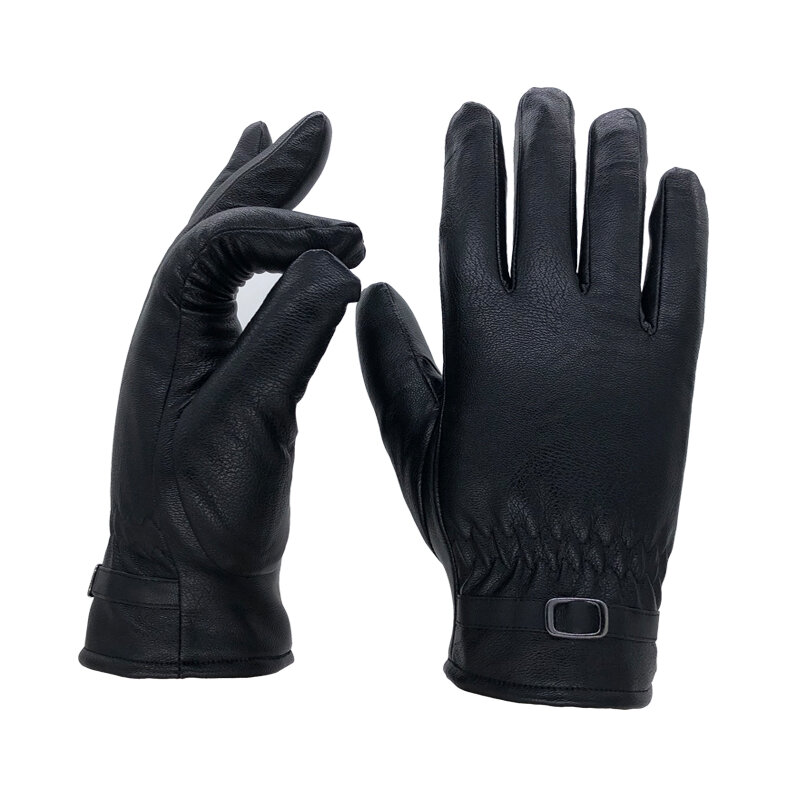 RJS-guantes de seguridad de cuero sintético para mujer, manoplas cálidas de lana para Conductor, color negro, otoño e invierno, 5040