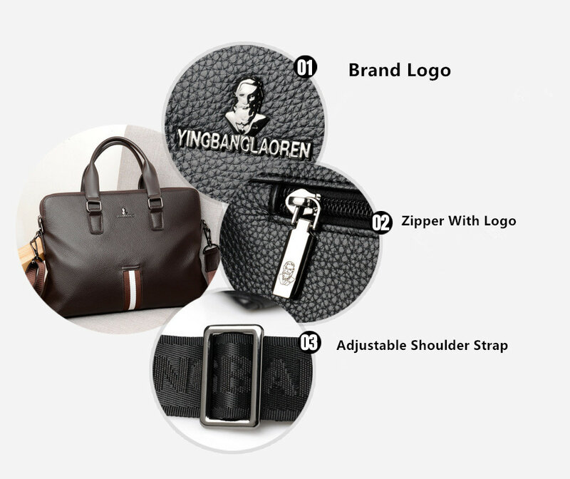 Mala de negócios masculina bolsa de couro do plutônio bolsa masculina ombro/crossbody saco camadas duplas mensageiro bolsa de viagem masculino, preto e marrom
