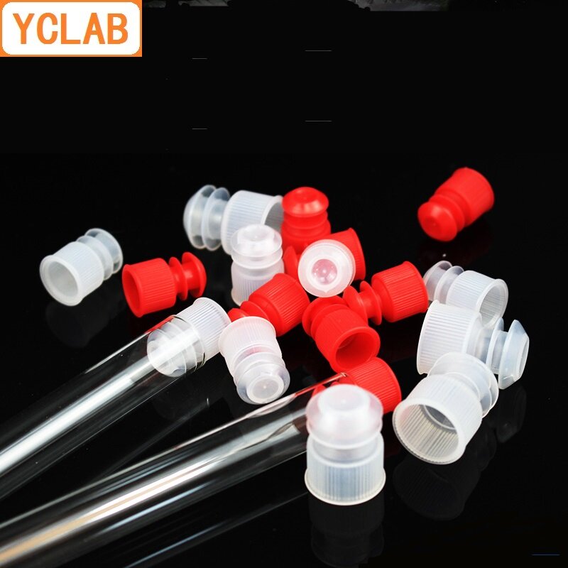 Yclab 12*100Mm Tset Buis Met Plastic Stopper Borosilicaatglas 3.3 Hoge Temperatuur Weerstand Laboratorium Chemie Apparatuur