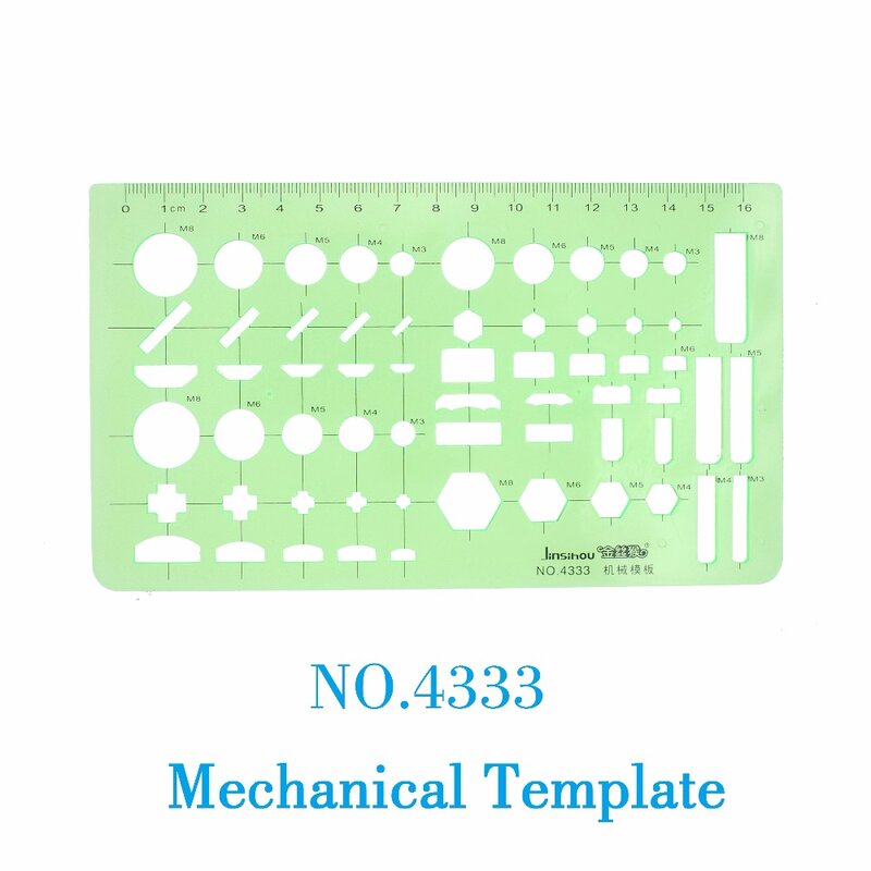 Трафарет для механического чертежа, метрический, № 4333