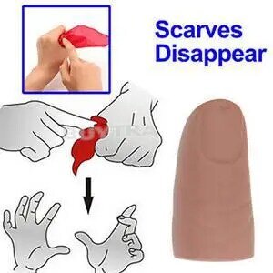 Hot Sale k Rubber Finger Thumb Tip Scarf Disapper Stage Show Magic Tricks Tools Attractive Tric Party Magic