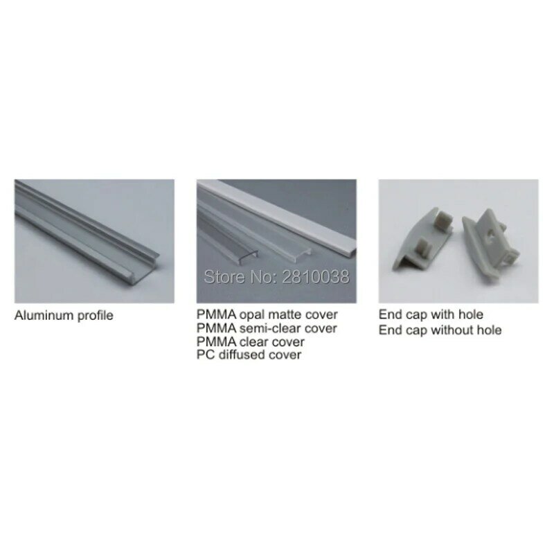 Conjuntos de 500X2M de perfil de aluminio promocional de fábrica para tiras led y canales de extrusión led planos en T para techo y pared