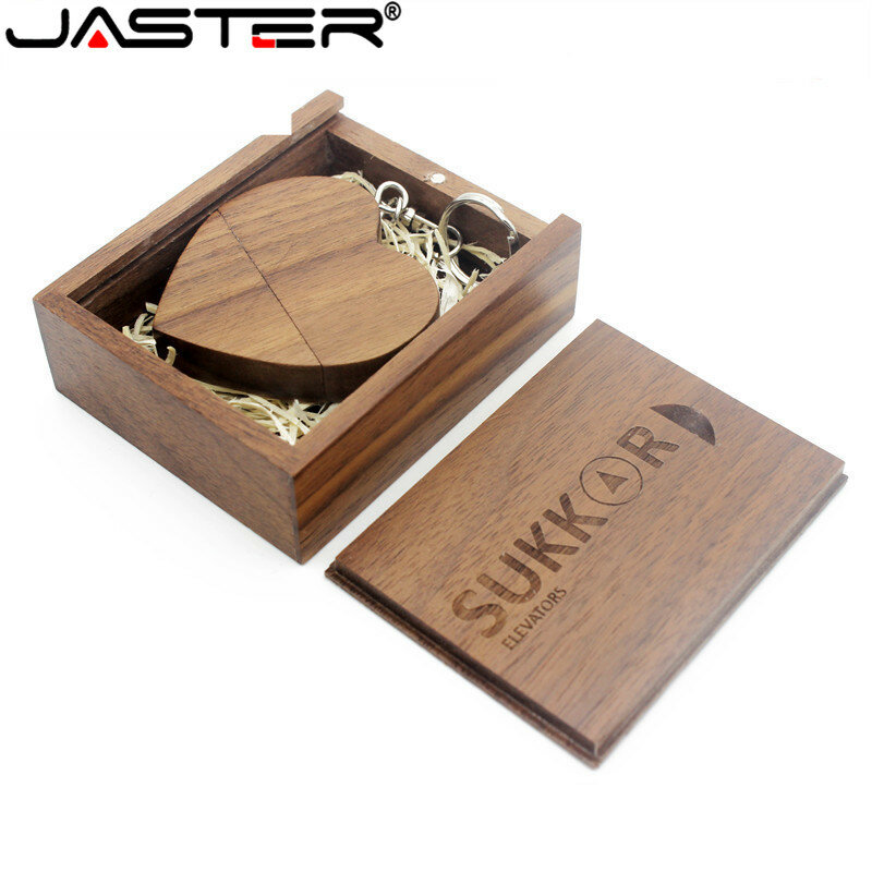 JASTER (over 10 PCS free LOGO) Wooden USB + box USB Flash Drive maple wood pendrive 64GB 8GB 16GB 32GB Pen Drive Memory Stick