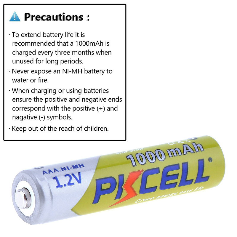 10PCS/lot PKCELL AAA Battery 1000mAh 3A 1.2V Ni-MH AAA Rechargeable Battery Batteries Baterias for Camera Flashlight Toy