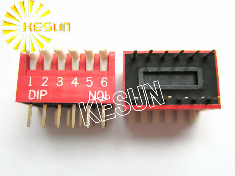 FRETE GRÁTIS 10pcsx 10 China Qualidade DP-06 6 p Interruptor DIP 2.54mm DIP Vermelho-12 6 Posição do Encoder interruptor