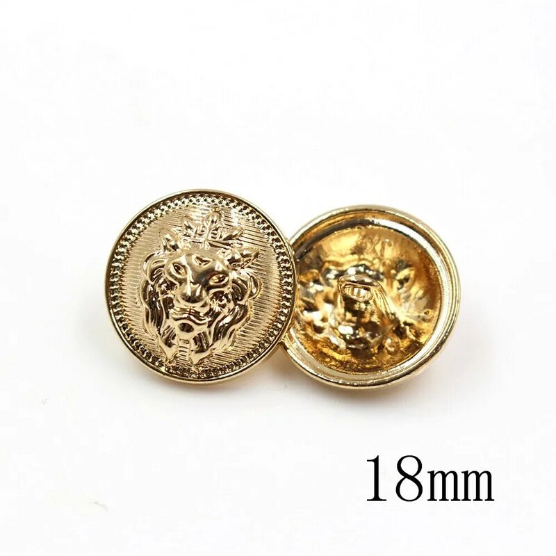 10 stks/partij leeuwenkop metalen knop Goud voor kleding trui jas decoratie shirt knoppen accessoires DIY JS-0239