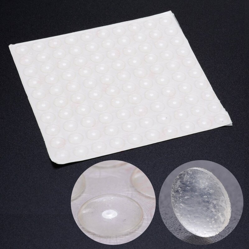 100PCS Self Adhesive Door Buffer Pad Rubber Silicone Feet Cabinet Drawers Clear Semicircle Bumpers Furniture Door Accessories