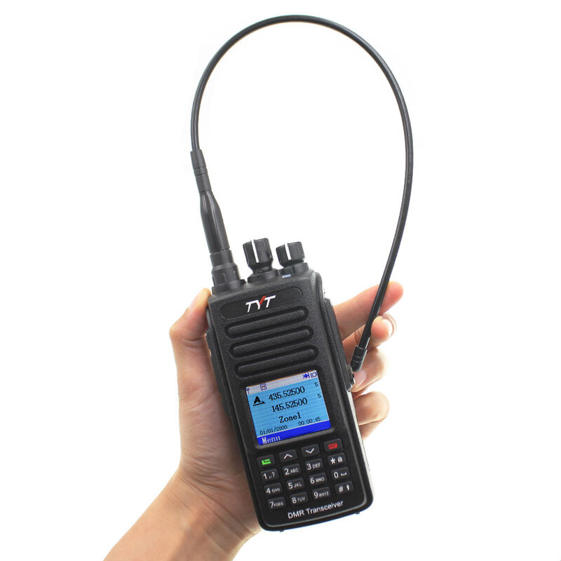 TYT MD-UV390, GPS DMR Radio Station 5W 136-174MHz & 400-480MHz Walkie Talkie MD-390 IP67 tahan air waktu ganda blot Radio Digital