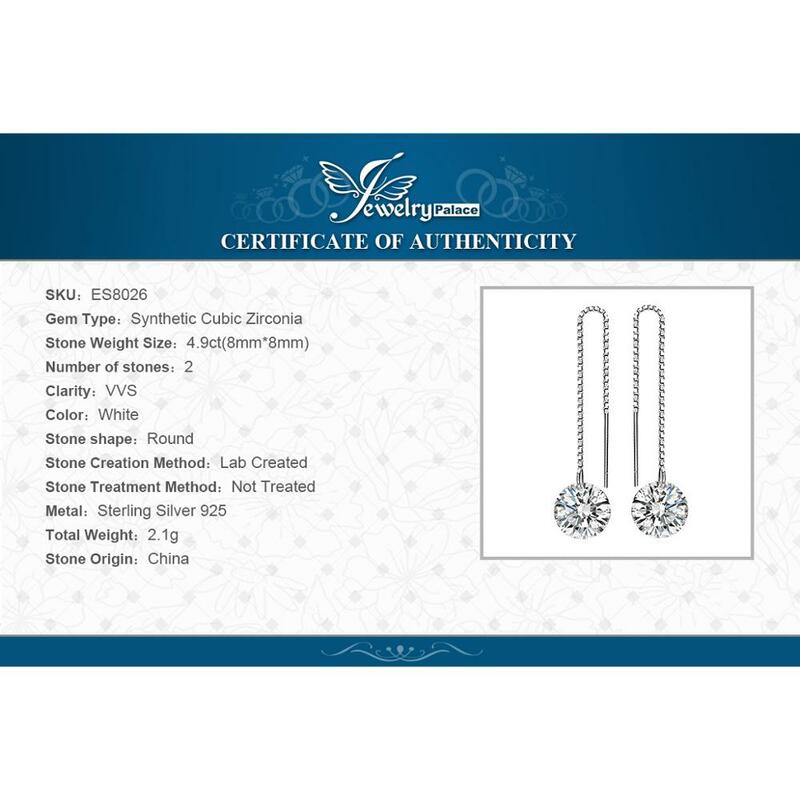 JewelryPalace orecchini in argento Sterling 925 zirconi cubici diamante simulato orecchini pendenti a goccia lunga per donna ragazza 2020