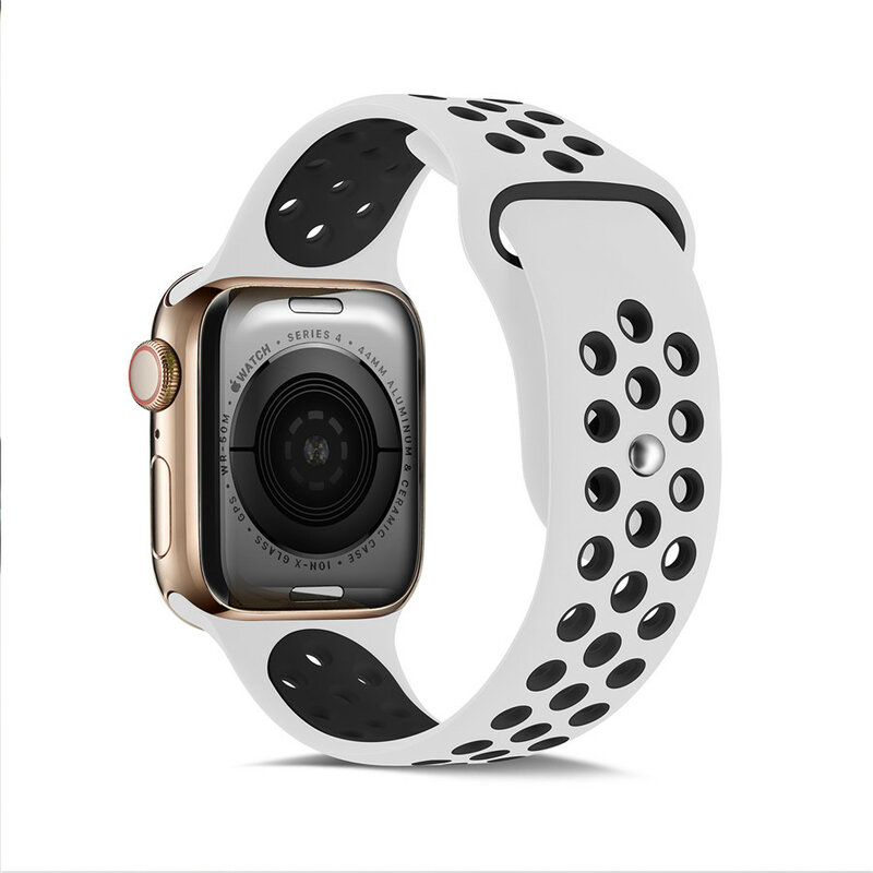 Neue Sport Silikon Wasserdicht Armband für Apple Uhr Serie 4 3 2 1 Atmungsaktive Soft Band für iWatch 38 42 MM Uhrenarmbänder 40 44 MM