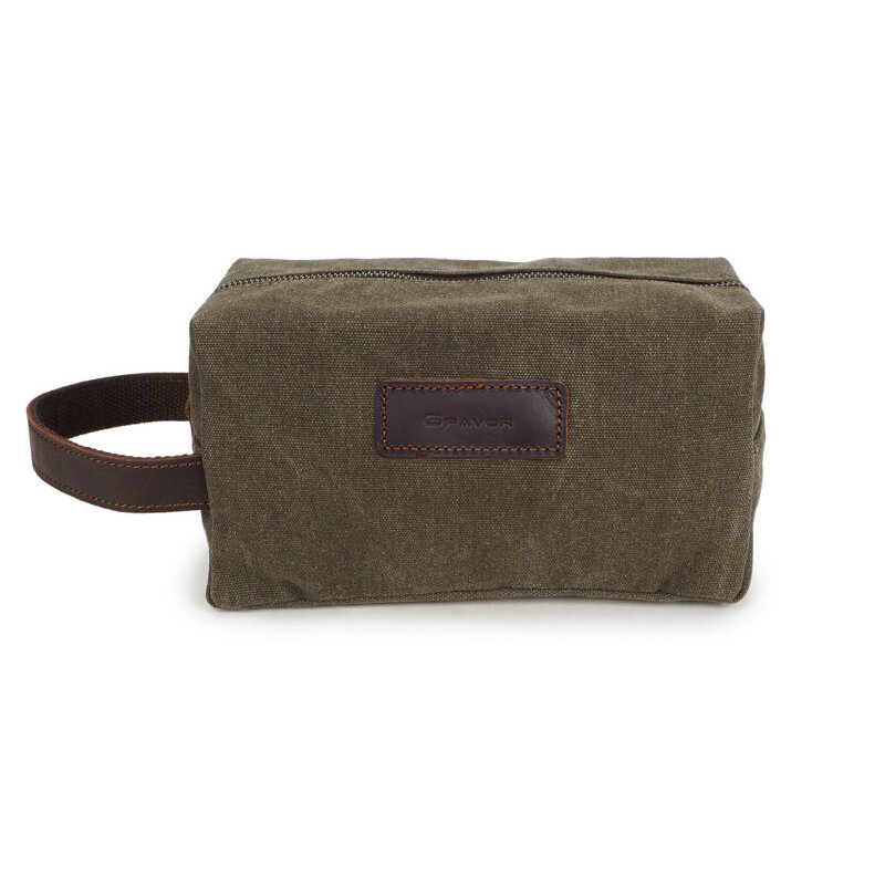 Johnature 2024 New Vintage Men Day Clutches Canvas Solid Soft Zipper Washing Bag Leisure Cow Leather Wrist Bag Hand Bag