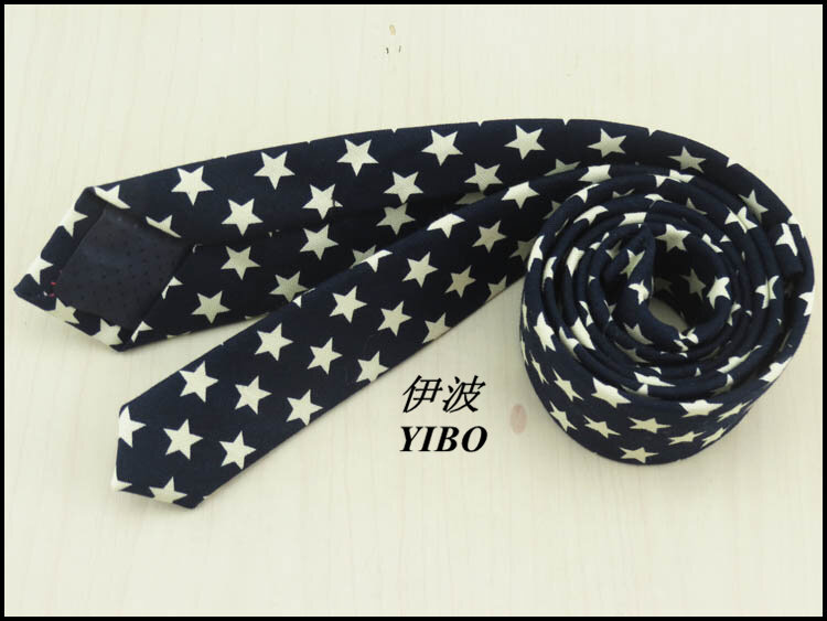Trắng five-chỉ sao màu nền hải quân cho canvas in ấn cà vạt han phiên bản cổ điển thiết kế quan hệ hẹp