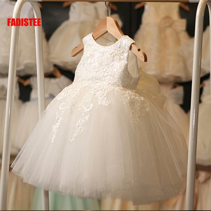 FADISTEE New Arrival Ivory Tulle Pretty Flower Girl Dresses Soft Lace Baby Girl Infant Lace Dress Kids Formal Wear Lace 2022