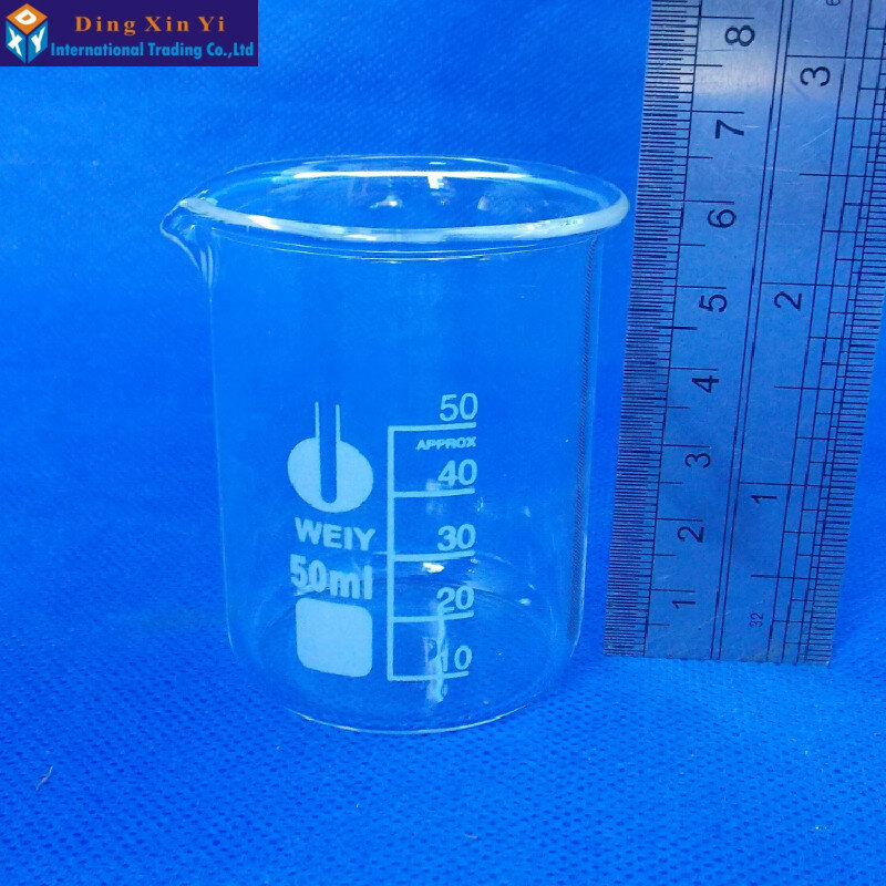(12 peças/lote) copo de vidro 50ml, fontes de laboratório, copo de laboratório, copo de boa qualidade, material de boro alto