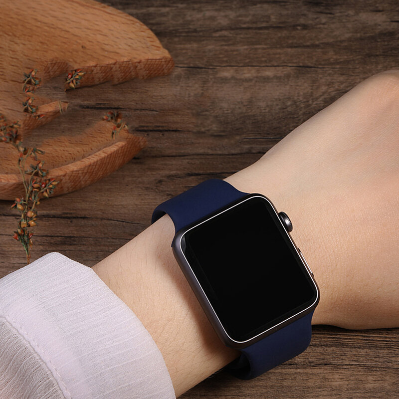 OSRUI deporte correa de silicona para reloj Apple Watch banda 4 3 iwatch banda 42mm 38mm 44mm 40mm pulseira correa pulsera reloj Accesorios