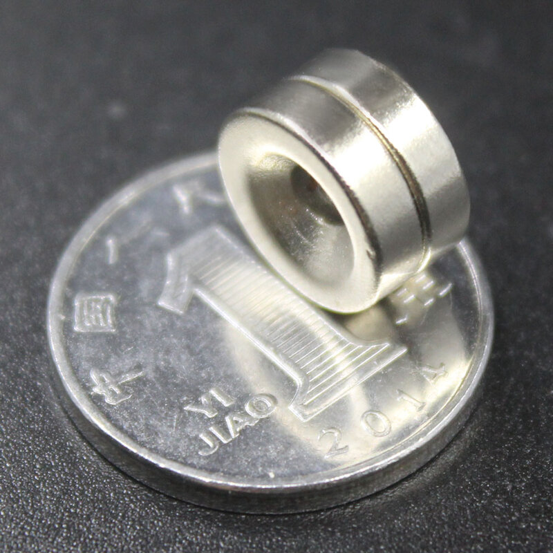 10/20/30/50Pcs 10mm x 3mm Loch: 3mm N35 NdFeB Ring Neodym Versenkten Magneten 10x3 Super Starke Rare Earth Magnet 10*3- 3