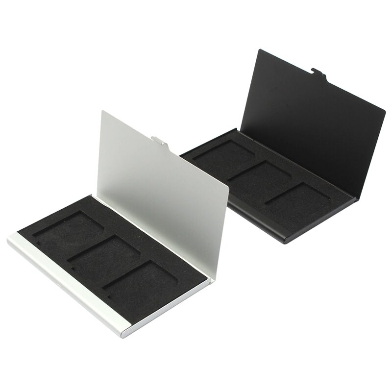 Aluminium Memory Card Case Box Houders Voor 3Pcs Sd Kaarten