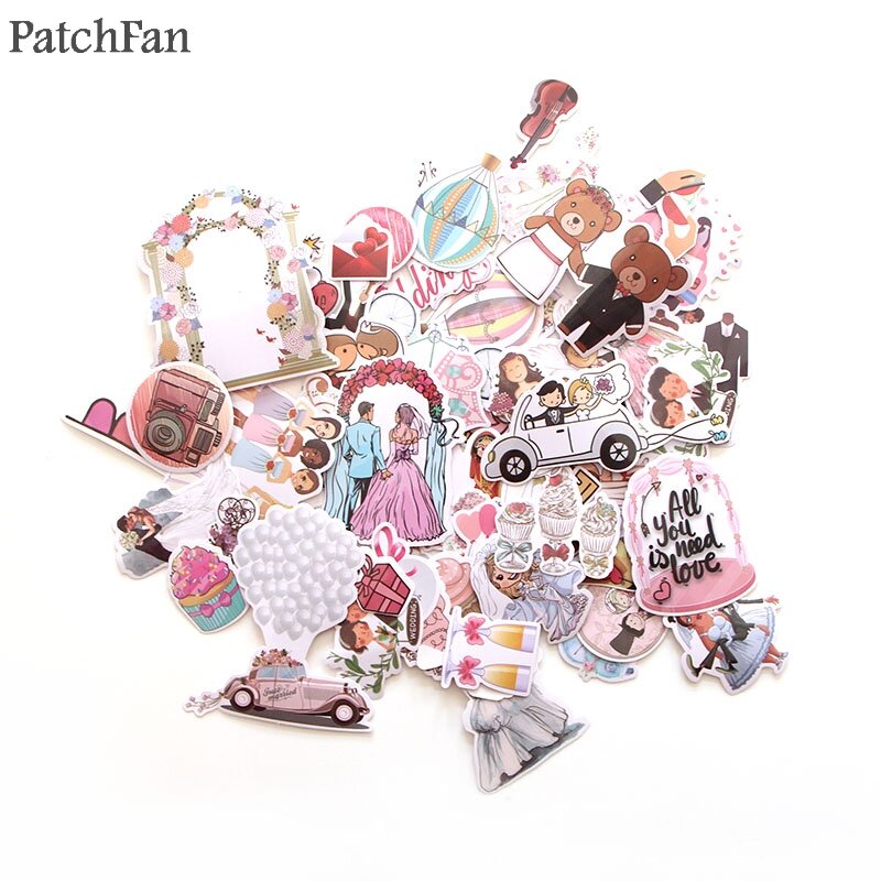 Patchfan 68pcs Wedding theme Art print home decor wall notebook phone luggage laptop bicycle scrapbooking album stickers A1340