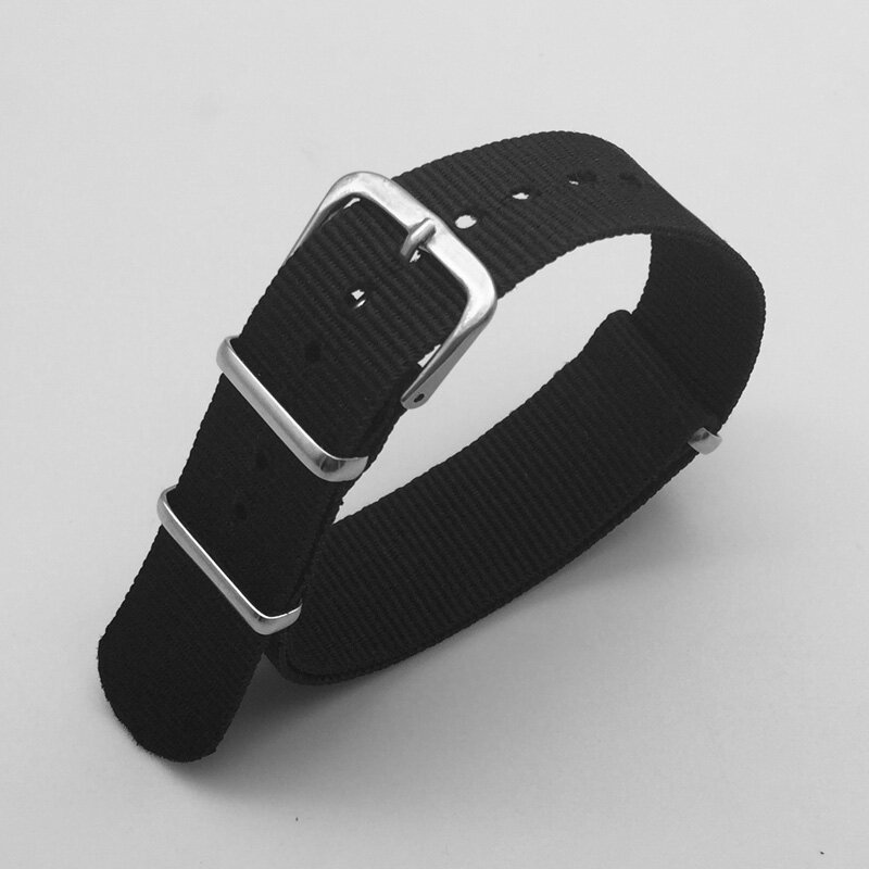 Correa de Nylon de tela nato para pulsera deportiva, accesorio de correas, correa de hebilla para reloj 007, James bond, color negro, 18, 20, 22 y 24mm
