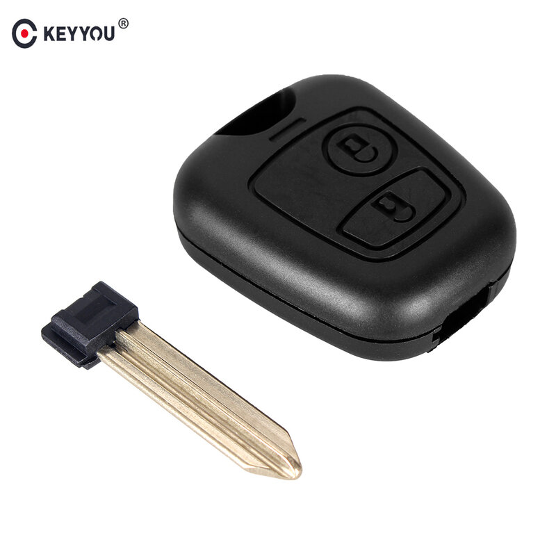 KEYYOU 2 Button Remote Key Flip Fob Car Key Case for Citroen C1 C2 C3 Saxo /Xsara /Picasso /Berlingo Uncut Blade Car Key Shell