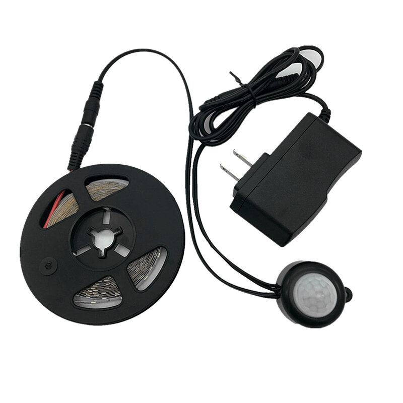 Lámpara LED con Sensor de movimiento para armario, luz nocturna Flexible, cinta de 12V, 110V, 220V, fuente de alimentación estadounidense y europea
