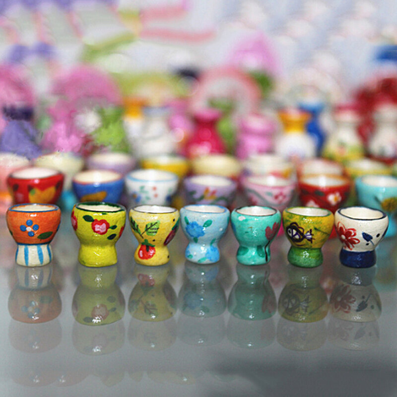 1PcsMini Keramik Vas Keramik Boneka Miniatur 1:12 Rumah Aksesoris Miniatur Porselen Furnitur Rumah Boneka Mainan