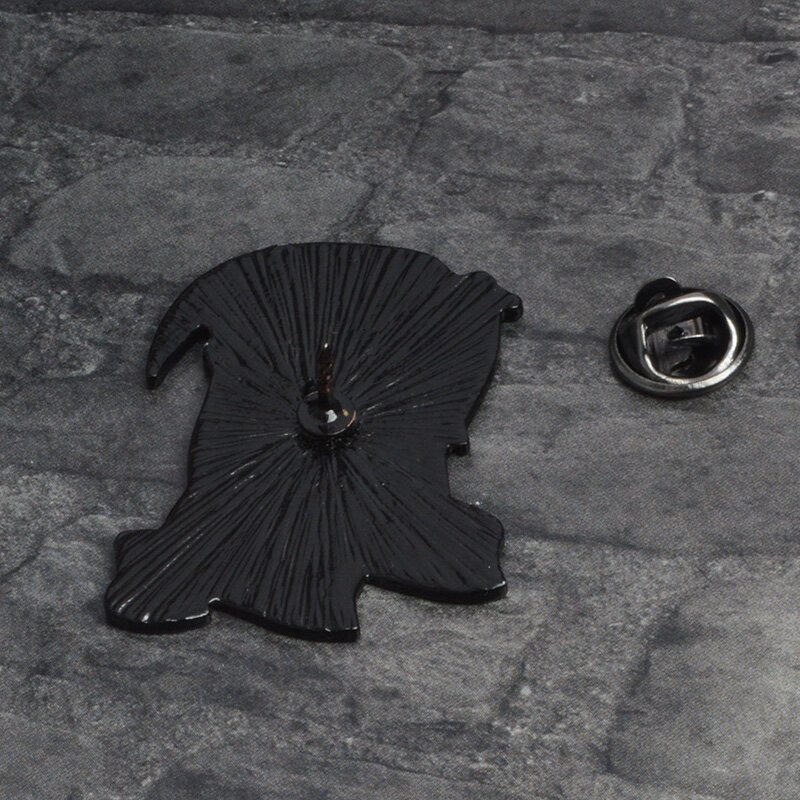 QIHE biżuteria szkielet pin czaszka pin Vampire broszki odznaki biżuteria halloweenowa Goth Punk ciemny czarny Pins collection