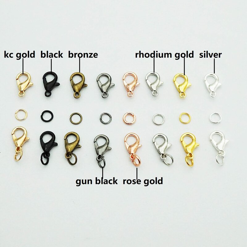 50Pcs/lot Lobster Clasp Hook or 100-300Pcs Open Circle Jump Rings open single loop for DIY Necklace Bracelet Jewelry Making