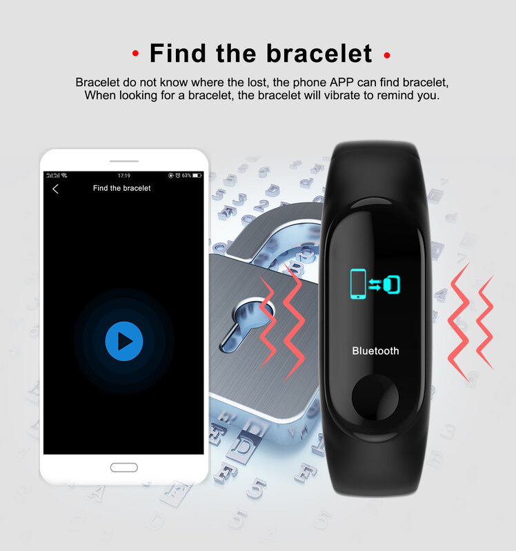 M3 Smartband Fitness Tracker podomètre pression artérielle Bracelet intelligent moniteur de fréquence cardiaque USB directement Bracelet PK mi bande 3