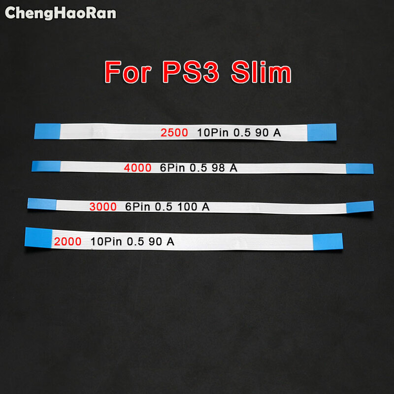 ChengHaoRan 전원 스위치 버튼 리본 플렉스 케이블, 소니 PS4 PS3 슬림 2000 2500 4000 PS2 30000 5W 컨트롤러용, 6 핀, 8 핀, 10 핀, 12/14 핀