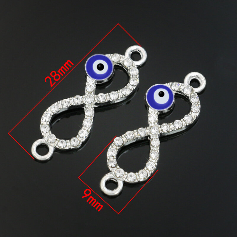 Jakongo Zilver Emaille Lieveheersbeestje Crystal Infinity Connectors Voor Sieraden Maken Armband Accessoires Diy Ambachtelijke 33x11mm