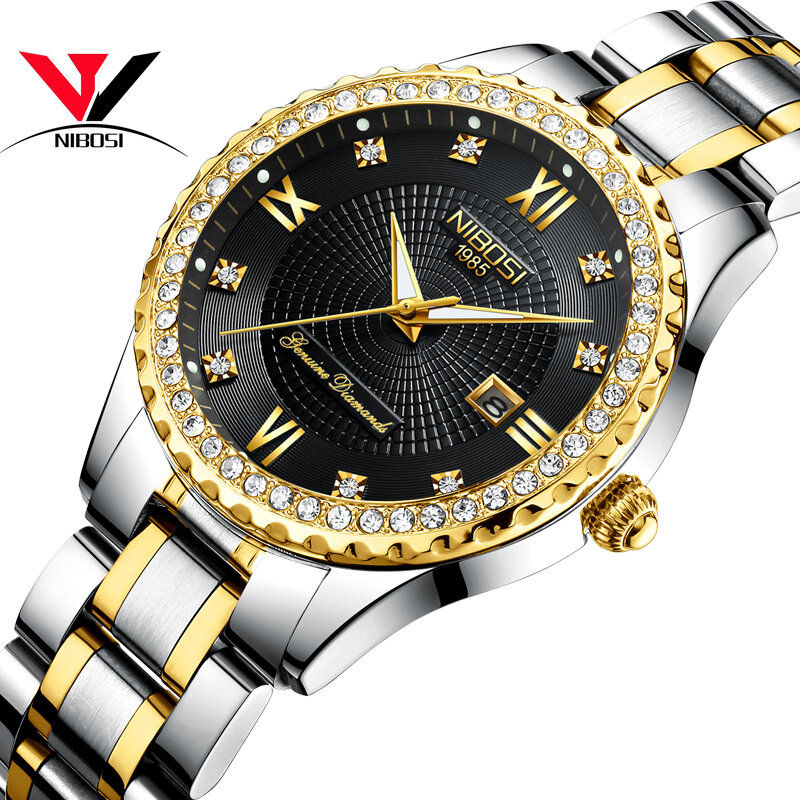 Relogio Feminino NIBOSI Marke Luxus Frauen Uhren Wasserdicht Dame Uhren 2018 Mit Kristall Quarz Uhren Frauen Gold Uhr
