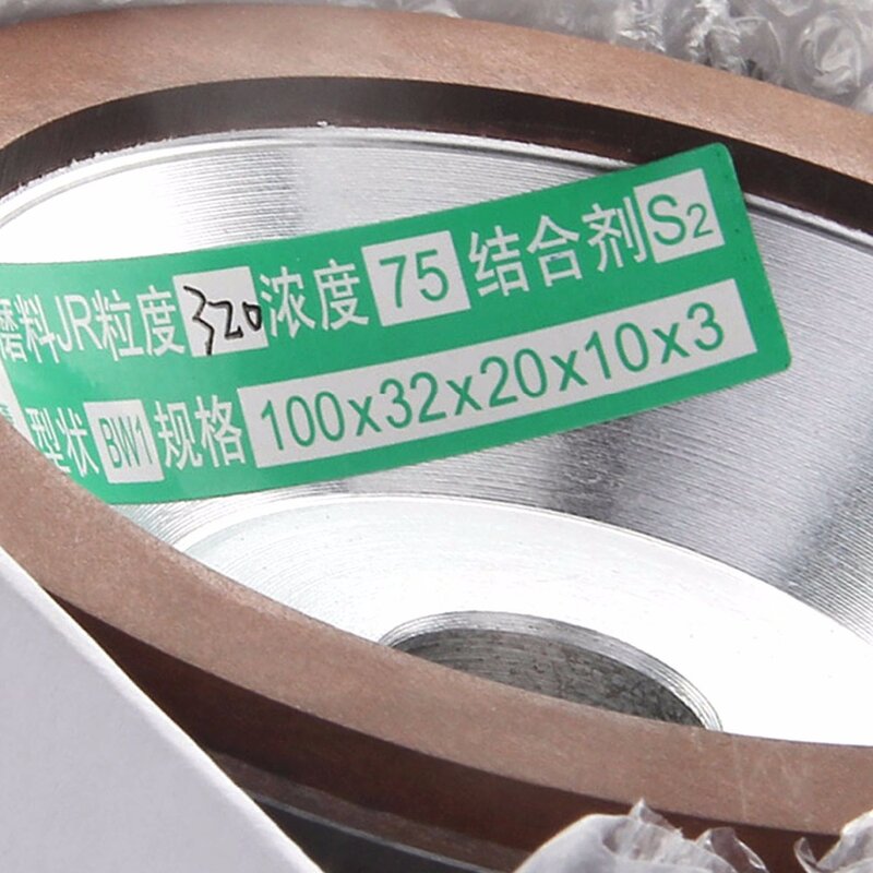 New 1pc 100MM Cup Resin Diamond Grinding Wheel 80-1000# CNC Knife Grinder Diamond Grinding Abrasive Wheel 100D*10W*3U*20H*32T