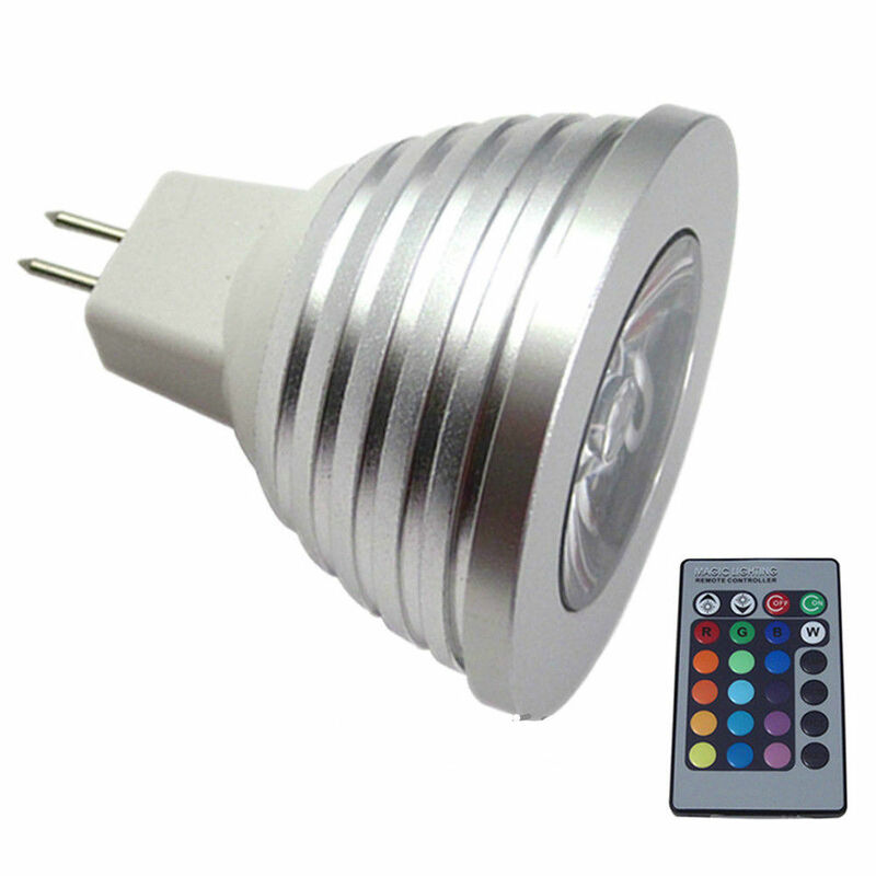 1PCS 에너지 절약 램프 16 색 변경 MR16/GU5.3 5w RGBW LED 전구 빛 색상 적외선 원격 제어 DC12V/AC85-265V