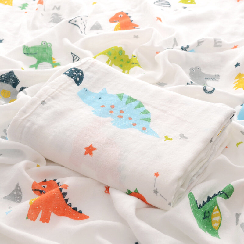 ฤดูร้อนบางผ้าห่มเด็ก 100% ผ้าฝ้าย 0-2 ปีทารกแรกเกิดผ้าห่ม Swaddle Muslin Swaddle Wrap นุ่ม 110*140 ซม.